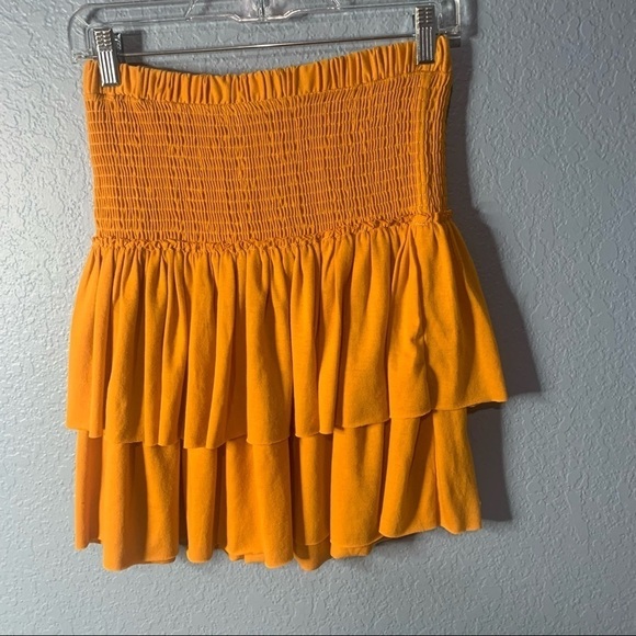 Anthropologie Saturday Sunday Bailie Smocked Ruffled Mini Skirt - Picture 4 of 4